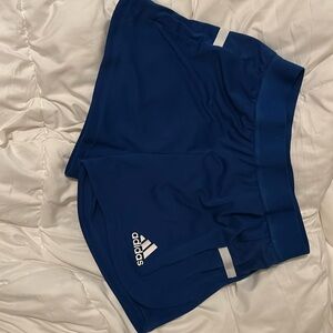 Royal blue and white track shorts